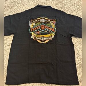 TOMMY BAHAMA decorative back Men’s Medium Black Button Up Shirt